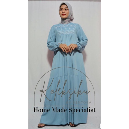 Layyin - Gamis Twill / Dress Raisa /Gamis Model Terbaru Mix Brukat By Sentosa