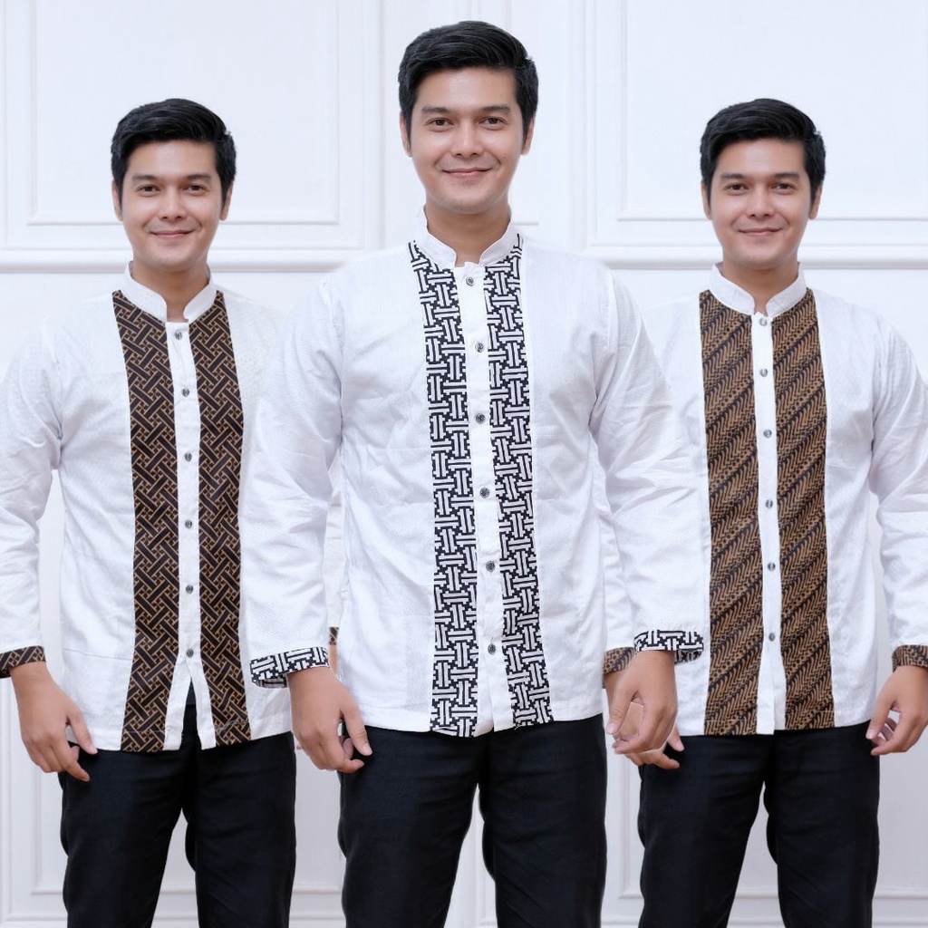 BAJU KOKO LENGAN PANJANG PRIA DEWASA WARNA PUTIH