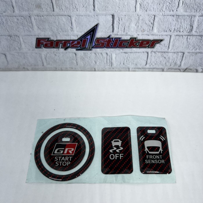 stiker Emblem sticker TOMBOL START STOP ENGINE BUTTON TOYOTA GR SPORT - Hitam