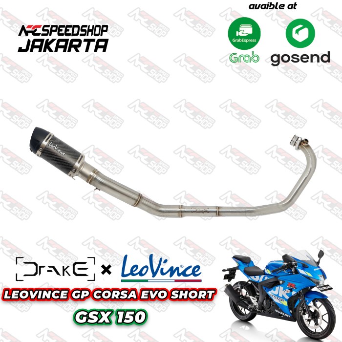 Header R9 Drake Suzuki Gsx 150 + Silencer Leovince Series #Original