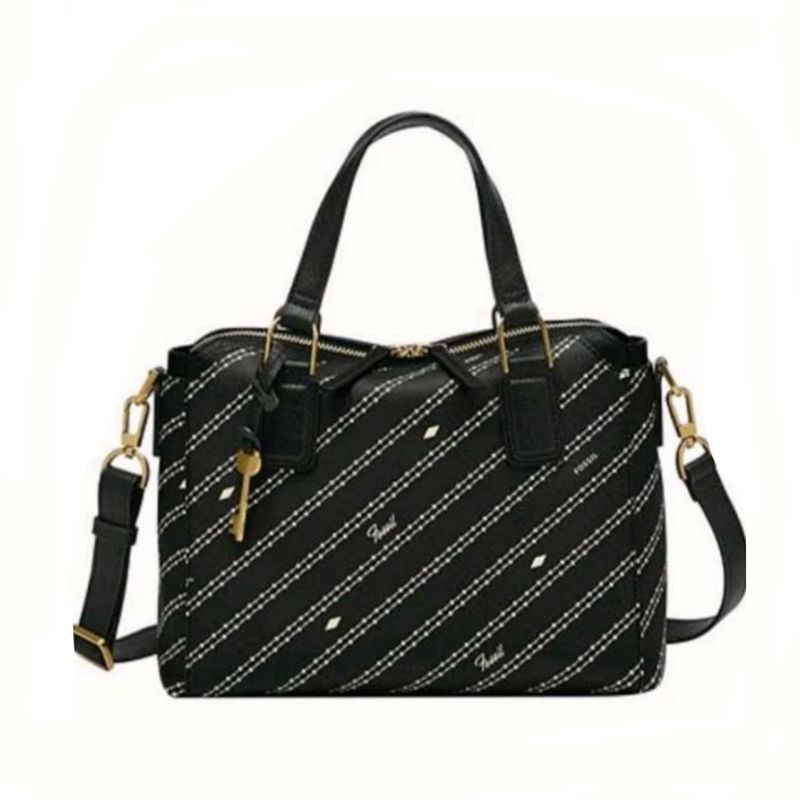Fossl Jacqueline Satchel Black Bone