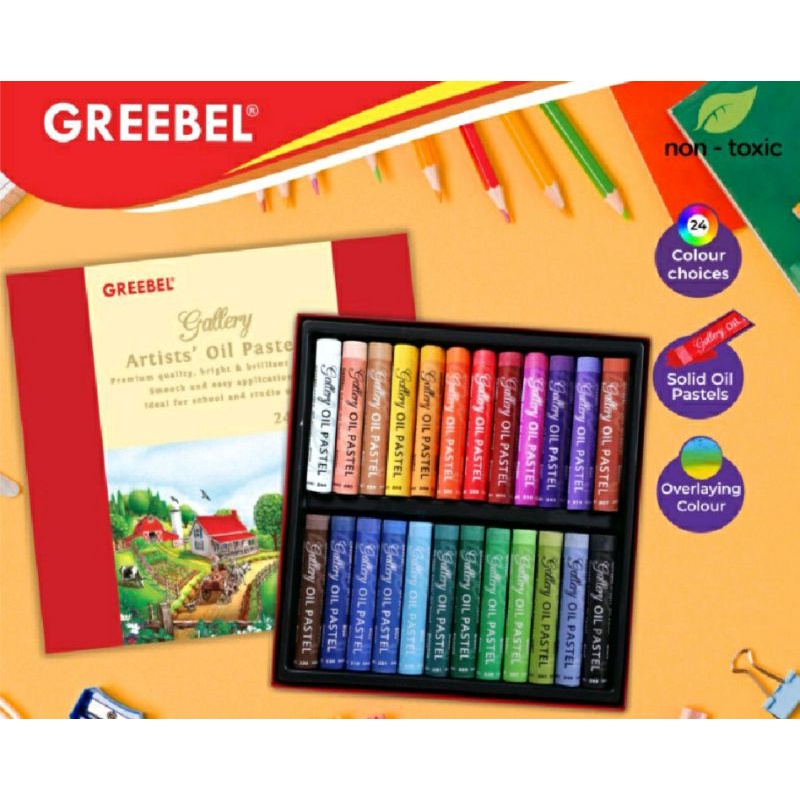 

GREEBEL Crayon Krayon ARTIST OIL PASTEL isi 24 Warna tidak berdebu & cerah [Langsung kirim di hari anda CO]