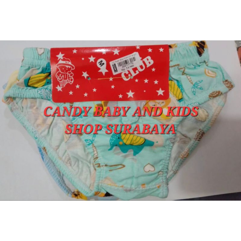 Celana Dalam Anak Ryan Club Putih Warna Print M-4L CD Murah Halus Lembut SNI