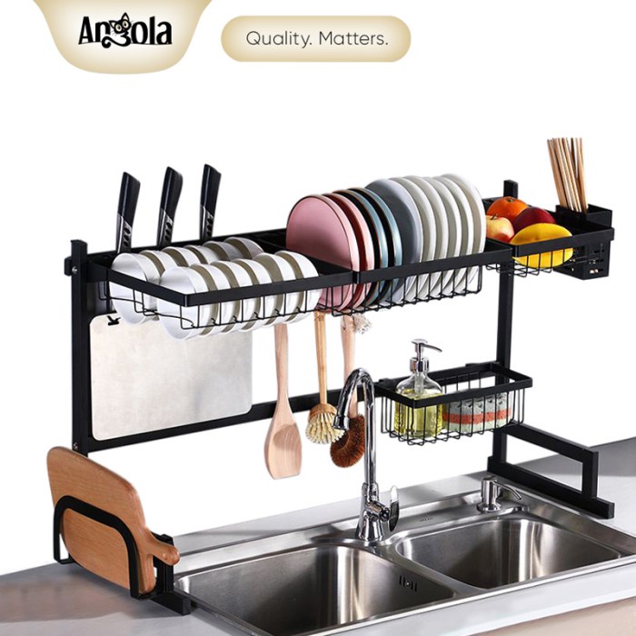 ANGOLA RAK PIRING WASTAFEL G01/G05 STAINLESS RAK DAPUR SERBAGUNA