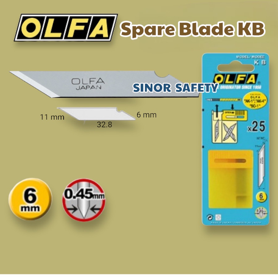 Olfa Cutter REFILL KB Spare Blade 25 pcs Per Pack