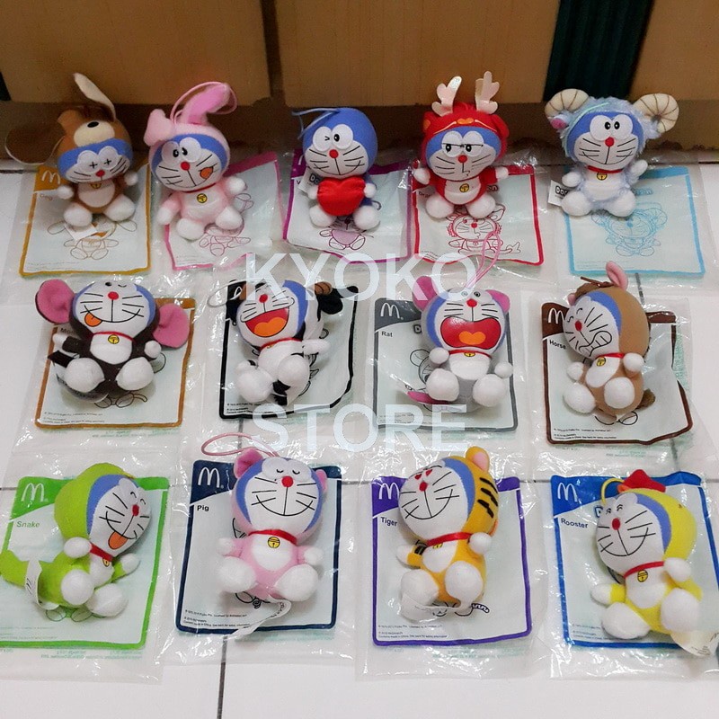 Happy Meal Doraemon Chinese Zodiac Boneka Gantungan 12 Shio &amp; 1 Valentine