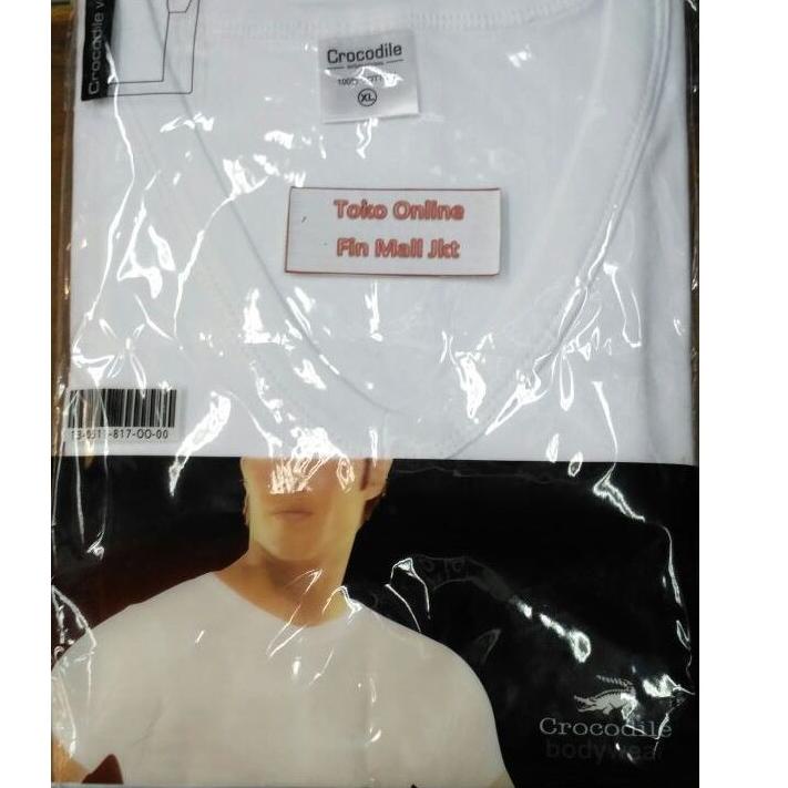 {NPM.14Ja23х} kaos Oblong Crocodile 817 putih V neck