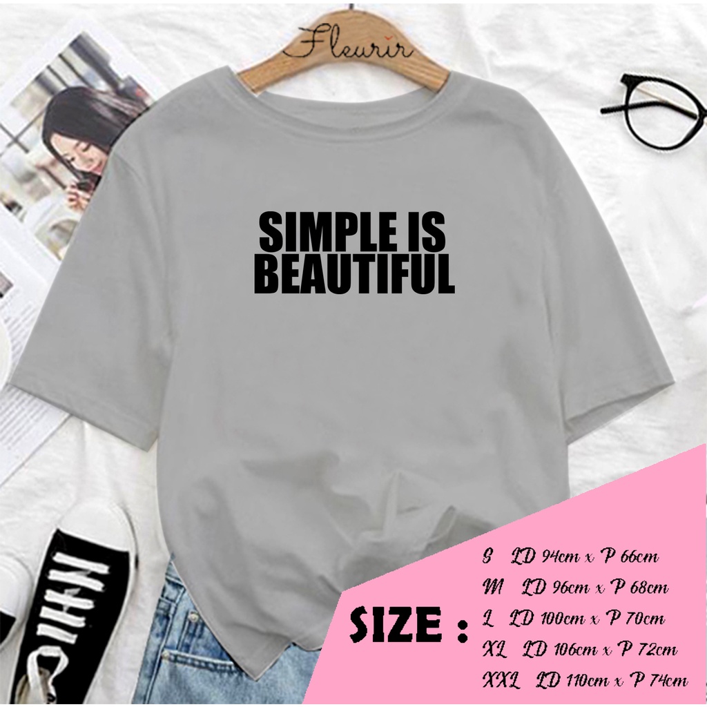 FLEURIR - COD KAOS WANITA SIMPLE PRIA REMAJA DEWASA UNISEX TSHIRT JUMBO