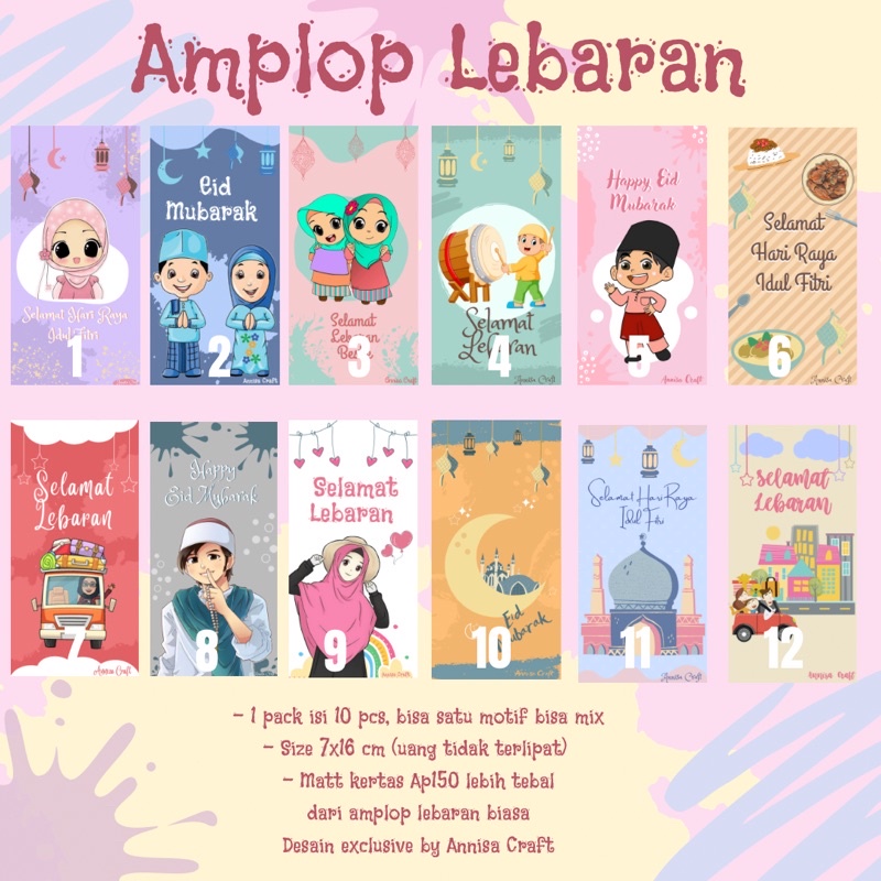 

AMPLOP LEBARAN (ISI 10 PCS)