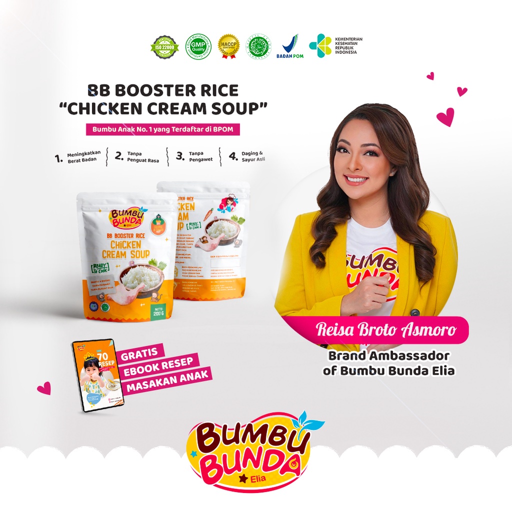 Bumbu Bunda Elia BB Booster Rice Beras BB Booster MPASI  6 Bulan Beef Chicken Tuna Cheese - 200gram