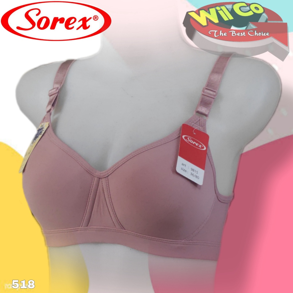 K518 - BRA WANITA SOREX SILKY SOFT BUSA TIPIS TANPA KAWAT KAIT 3 CUP B SIZE 34 - 40