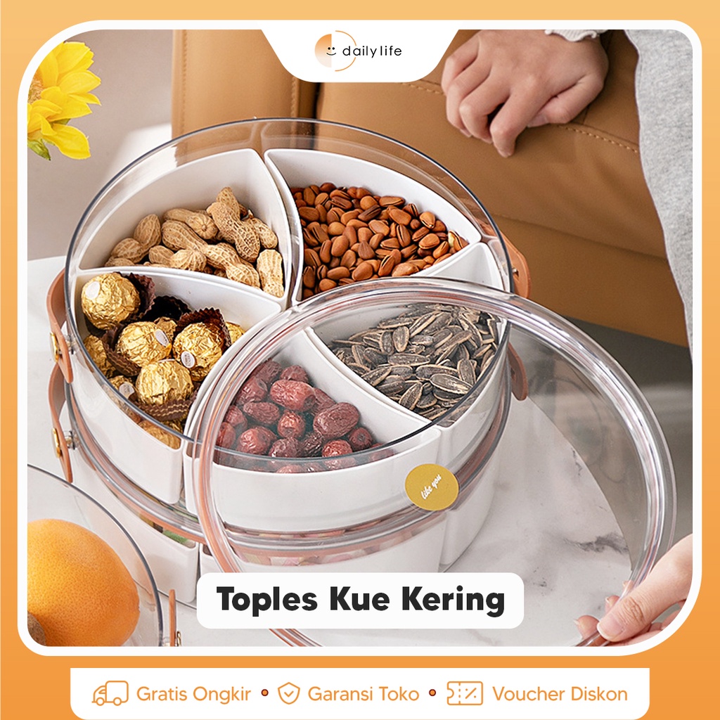 Toples Penyimpanan Snack Kue Bahan makanan Kontainer Storage Jar Food Tempat Bumbu Wadah Tabung Silinder - Dailylife.id