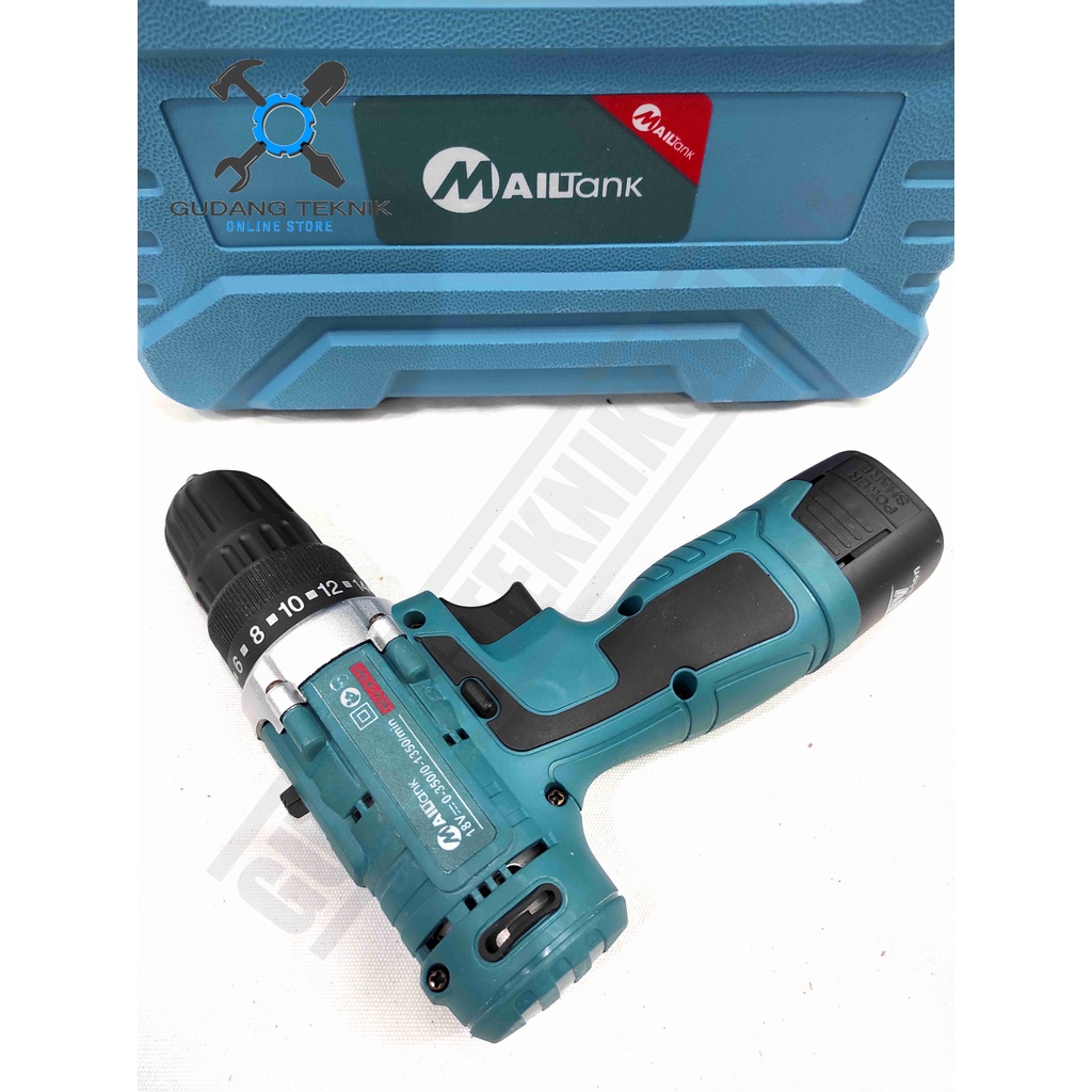Mesin Bor CORDLESS 10mm MAILTANK SH189 18V / Bor Tangan Besi Kayu Beton BATERAI SH 189 Impact Drill SH-189 MAILTANK