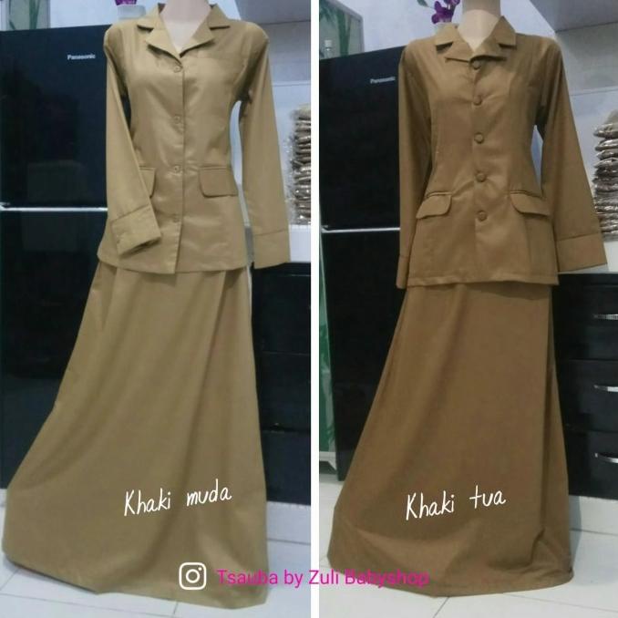Seragam Pemda PNS ASN Toyobo PDH Khaki/Keki Setelan Rok A