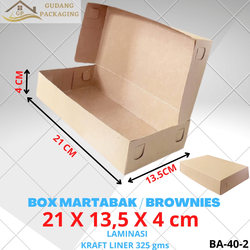 

BOX KARDUS DUS MARTABAK MANIS TELOR 21x13,5x4 CM / BOX MARTABAK TELUR TERANG BULAN BROWNIES BOLEN