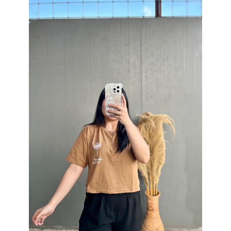 CROP MOCCA MOTIF TULISAN ONECK COTTON OVERSIZE | BAJUKAOS TUMBLR CROP TEE TSHIRT KAOS KOREA FASHION WANITA