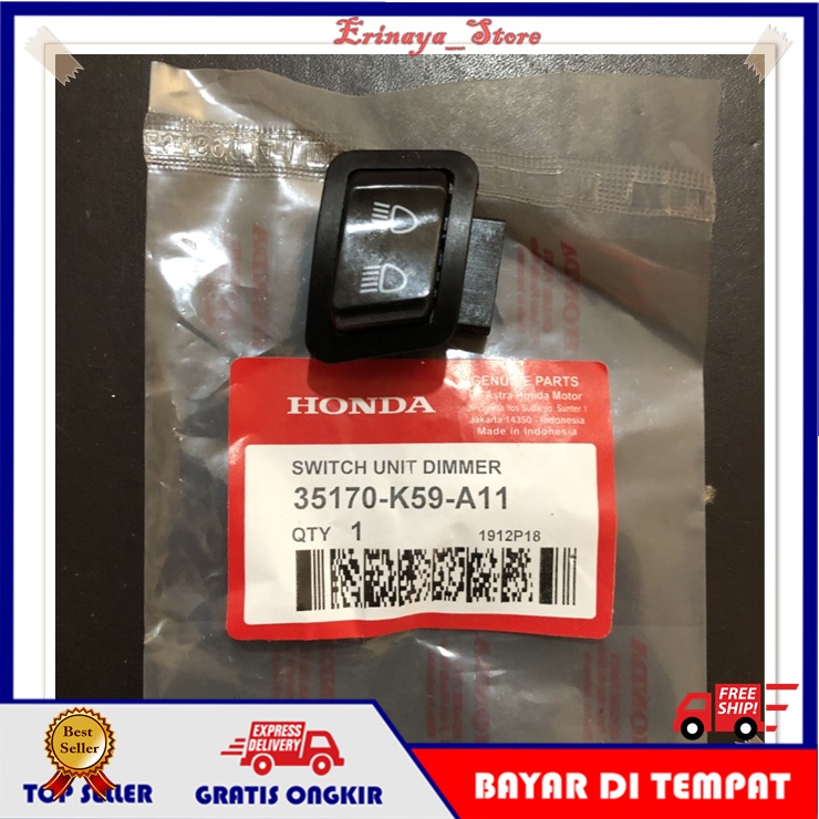 ORIGINAL AHM Tombol Lampu 2 Fungsi Dim Dimmer Motor Honda New Vario 150 125 110 LED K59 FI Injeksi O