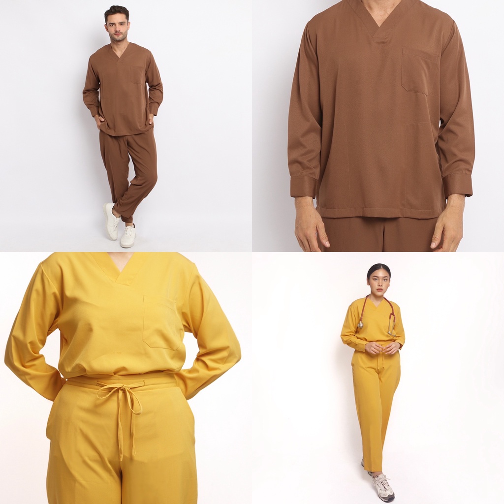 Baju Jaga VLS Scrubs on Call Stretchy Lengan Panjang