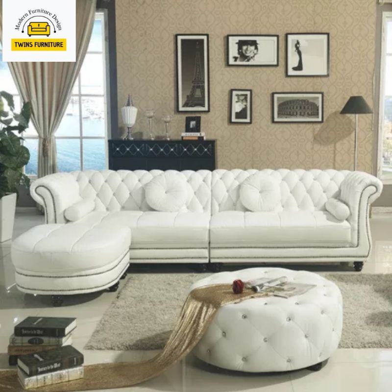 Sofa Chesterfield Putih Mewah Cantik Nan Elegant