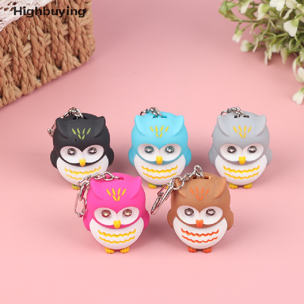 Hbid Cute owl Keyring LED Torch Dengan Lampu Suara Keyfob Hadiah Mainan Fashlight Keychain Glory