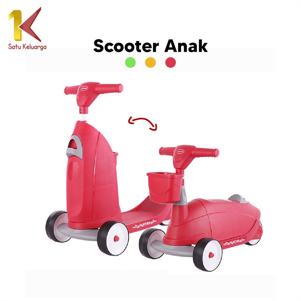 Satu Keluarga Mainan Anak Keseimbangan Skuter Dorong 2IN1 M107 Scooter Duduk Anak Maenan Mobil Mobil