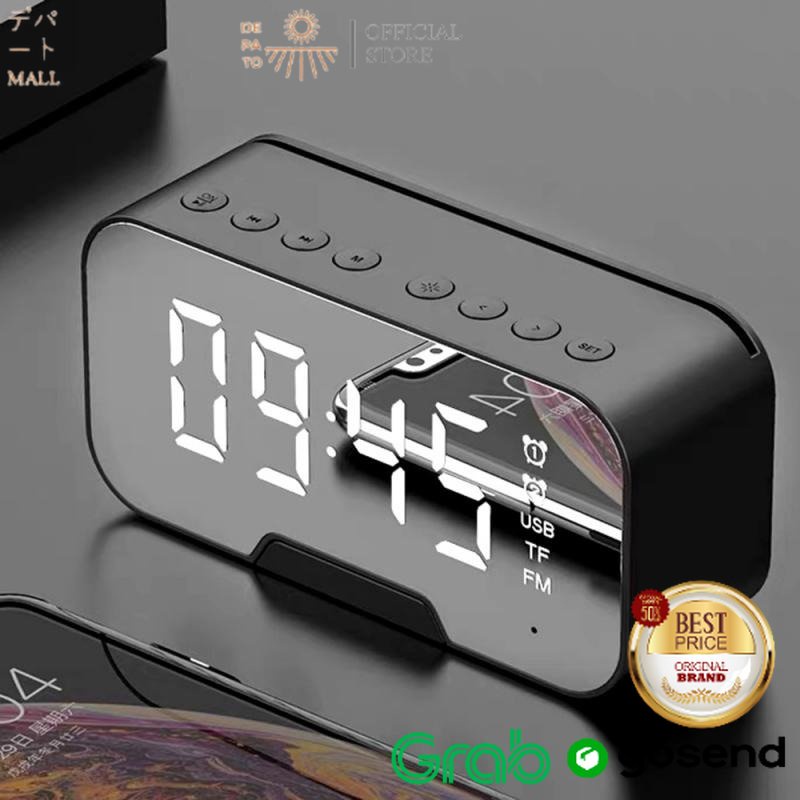 Speaker Mini Bluetooth + Radio FM + Jam Meja + Jam Weker Digital DP
