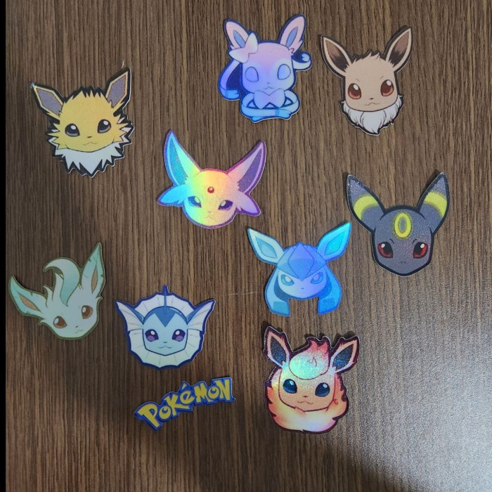 

Sticker Hologram Anime - PSH1419 - Pokemon Eeveelution - 10pcs