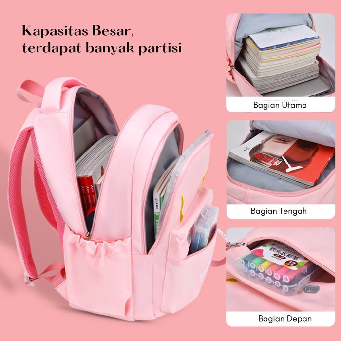 Tas Ransel Anak Backpack Sekolah Anak Tanduk Cowok Cewek TK SD Premium