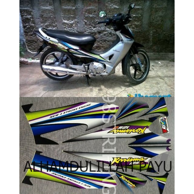 STRIPING KARISMA 125D HIJAU TAHUN 2004  LIS STANDAR ORI HONDA 125 D STIKER POLET BODY PLISIR