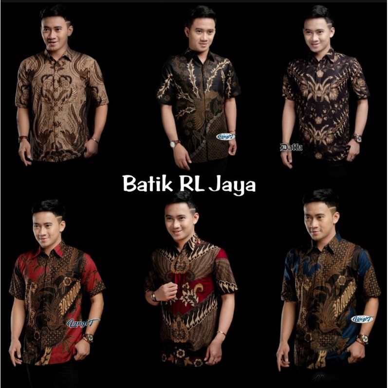 Batik Pria Lengan Pendek Batik Pria BATIK RLJAYA HRB026 motif KERATONAN Kode 002 size M L XL XXL XXXL batik azmil pekalongan