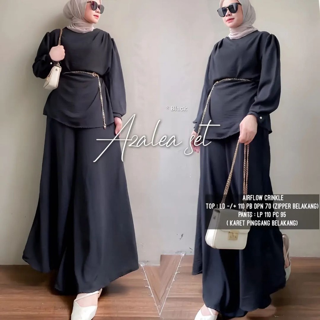 AZALEA SET MC BAHAN CRINKLE AIRFLOW MOTIF POLOS Setelan Wanita Kekinan Jumbo Ukuran M L XL XXL SETELAN WANITA KOREAN STYLE MUSLIM ONE SET FASHION MUSLIM KONDAGAN