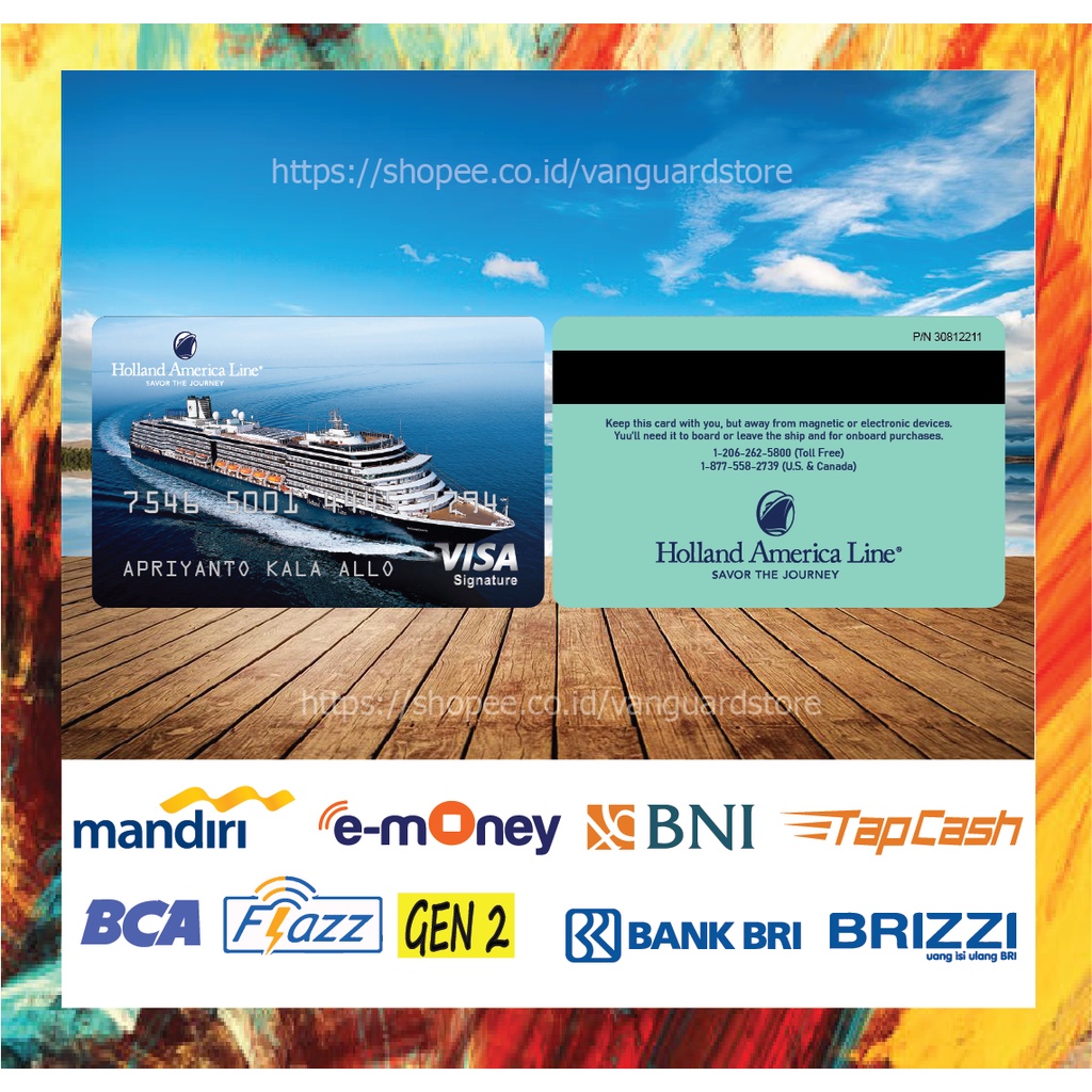 KARTU E MONEY E TOLL KARTU VISA KAPAL SELAM DEBIT CREDIT EMONEY MANDIRI FLAZZ BCA BNI TAPCASH BRIZZI BRI - 2 SISI