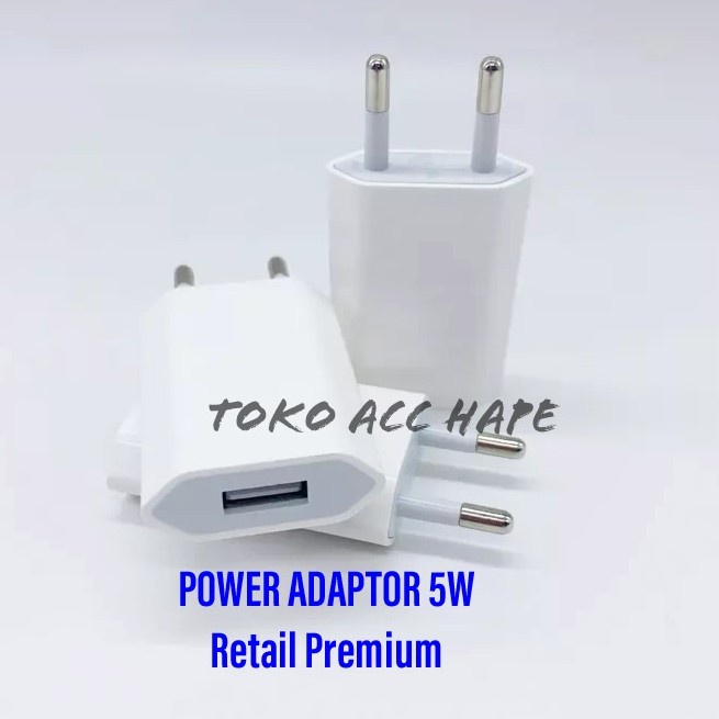 POWER ADAPTOR 5W KAKI 2/EU PLUG Retail Premium For Iph 5/6/7/8 &amp; X