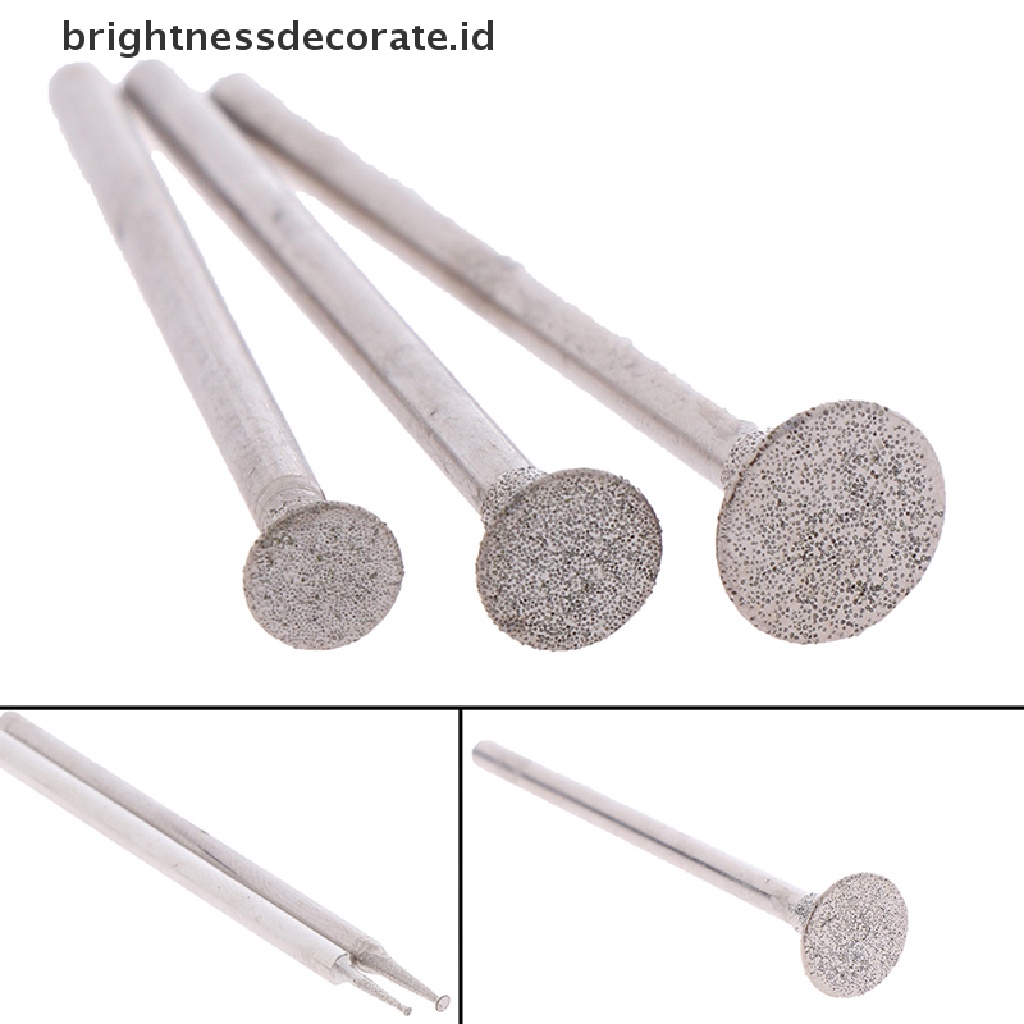 [Birth] 12pcs Bor Diamond Grinding Head Bur 2.3mm Batu Giok Ukir Poles Engrave Tool [ID]