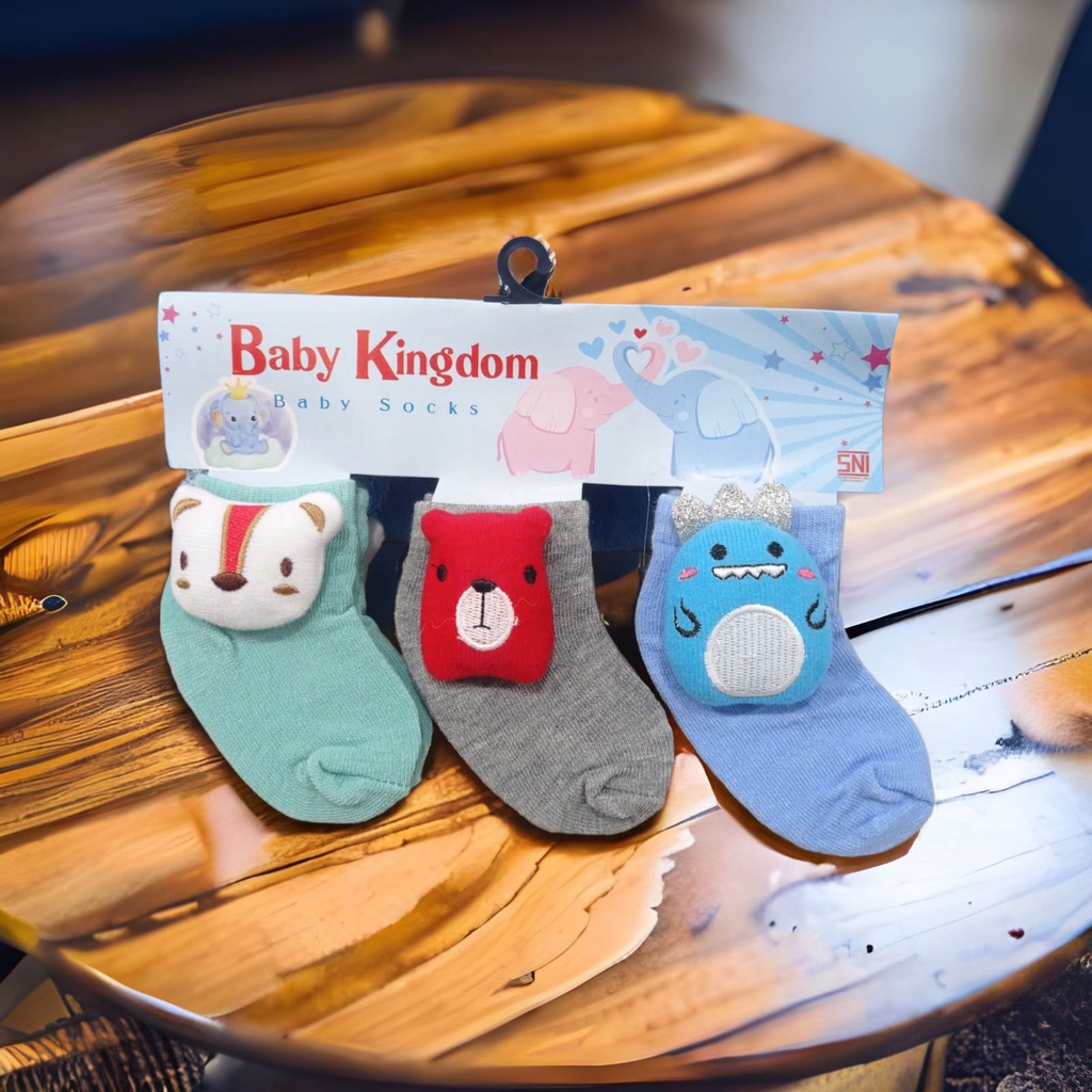 3 Pasang Kaos Kaki Bayi Newborn Lucu Variasi Boneka