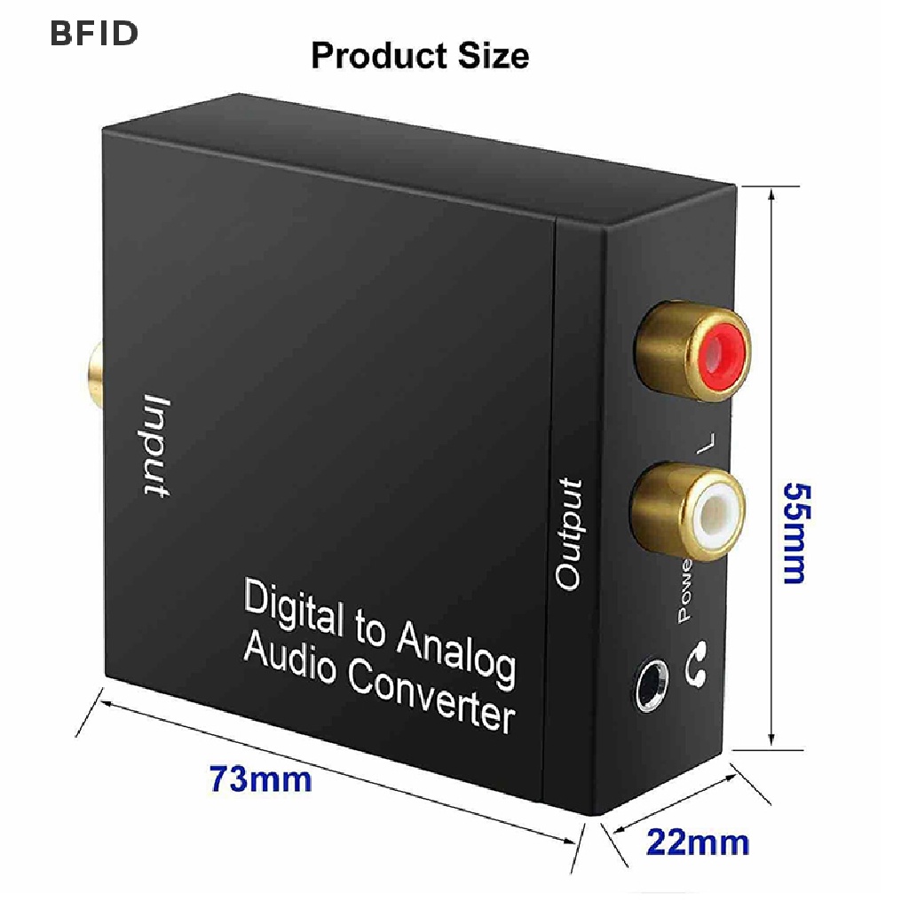 [BFID] Optical Coax Toslink Digital to Ana Converter RCA L/R Adaptor Audio Stereo [ID]