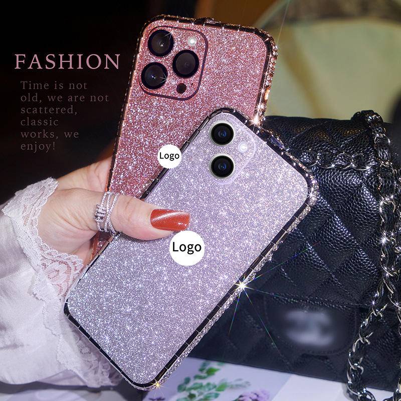 IPHONE Casing Bumper Bahan Metal Berlian Berkilau Berlian Imitasi Untuk Iphone14 13 11 12 Pro Max Case Untuk Iphone14Plus Iphone12Sarung Casing Mini