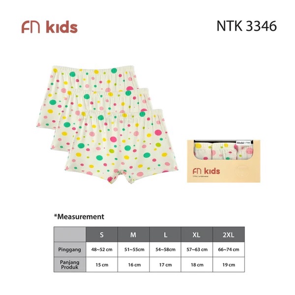 Nathalie Kids Celana Dalam Anak Perempuan Polkadot CD Anak Cewek Modal 3 PCS NTK 3346