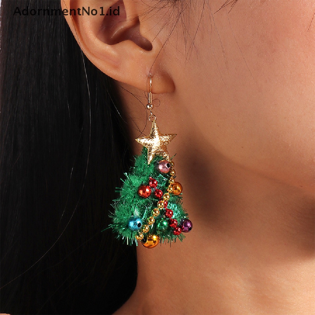 [AdornmentNo1] 1pasang Merry Christmas Anting Fashion Pohon Natal Rusa Santa Drop Anting Hadiah Perhiasan Tahun Baru [ID]