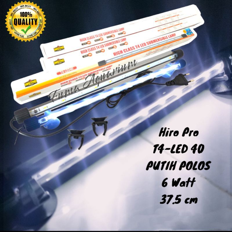 Lampu Celup Aquarium Hiro Pro T4-LED40 Putih,Merah/Pink,Putih Biru Lampu LED Aquarium Aquascape