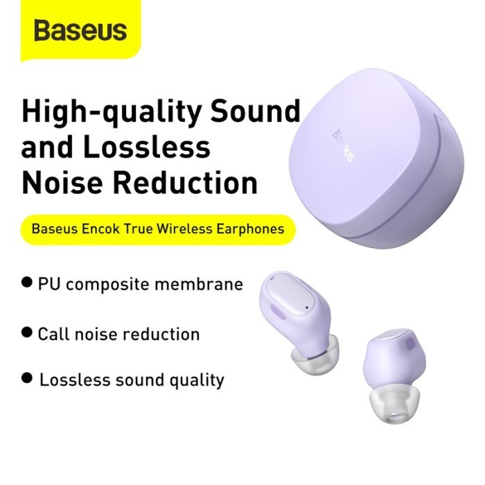 BASEUS TWS TRUE WIRELESS BLUETOOTH EARPHONE EARBUDS HEADSET ENCOK WM01