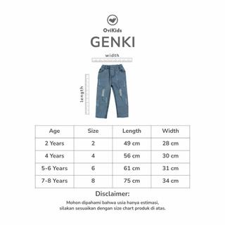 COMFY JEANS-BASTIEN / CELANA JOGGER  GENKI 2023 CELANA PANJANG ANAK JEANS RIPPED ANAK LAKI-LAKI PEREMPUAN 2-8 TAHUN OVIKIDS