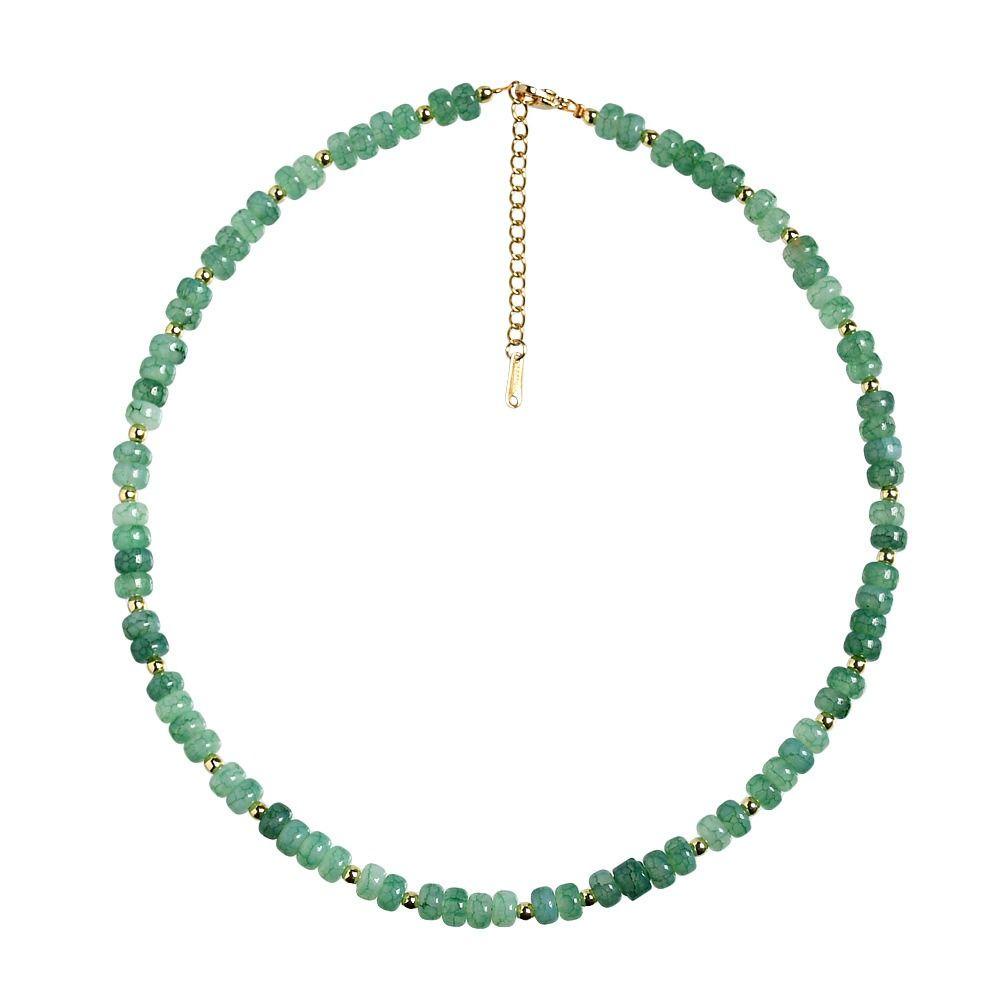 Mxbeauty Wanita y2k Kalung Indah Retro Etnik Klavikula Rantai Buatan Kristal Hadiah Gadis Manik Sederhana Sweater Rantai