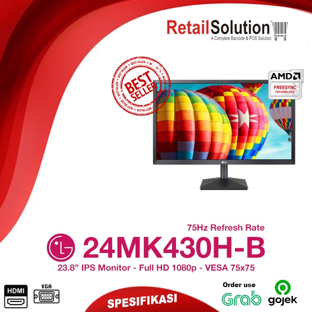 Monitor 24&quot; IPS LED Full HD 1080p HDMI - LG 24MK430HB / 24MK430H-B
