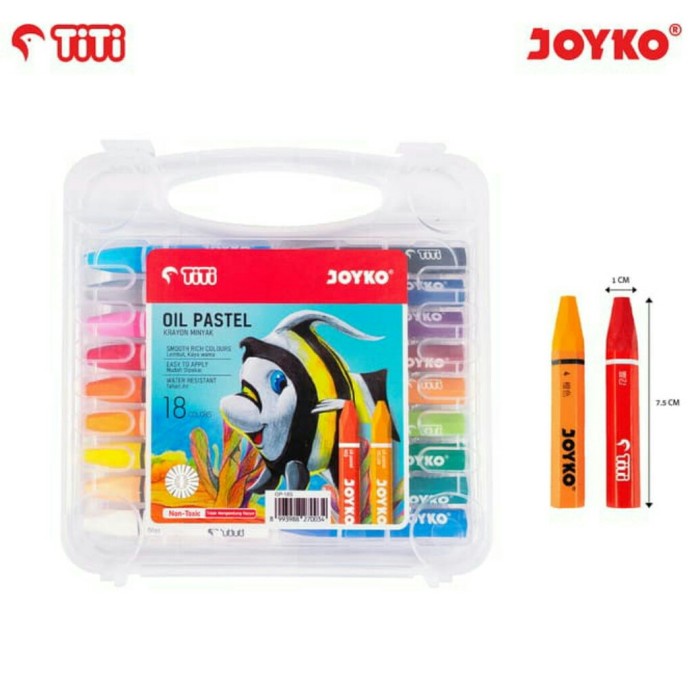 

Pastel Oil Pastel Krayon Minyak Joyko Titi Op-18S 1 Set 18 Warna Colors