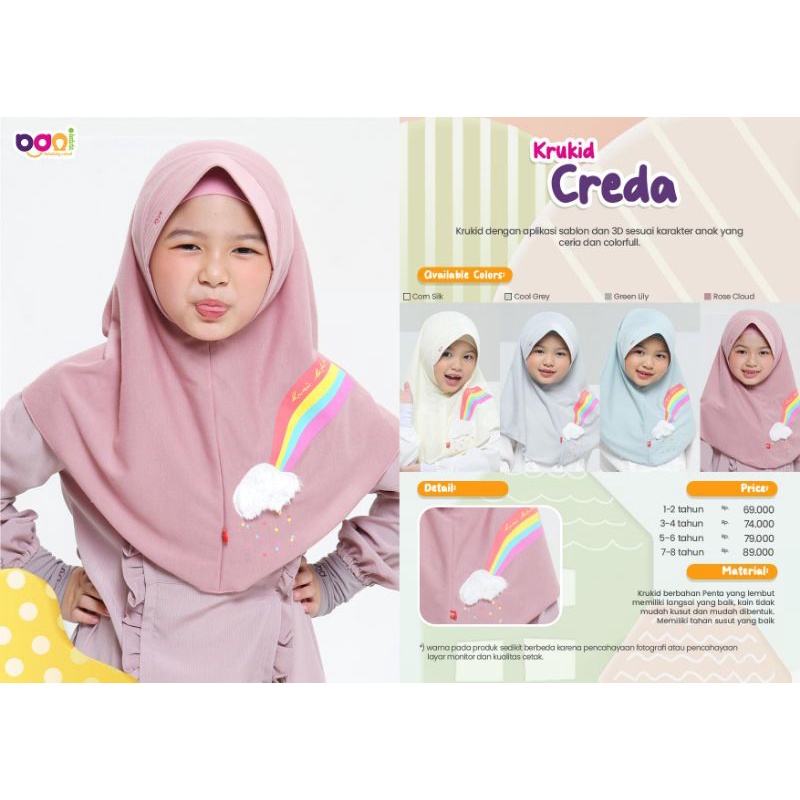 krukid cedra Bani batuta/kerudung anak Bani batuta terbaru/ORI Rabbani/kerudung anak rabbani