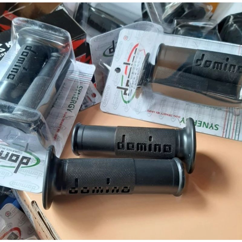 Handgrip Domino model polos hitam Handgrip universal motor