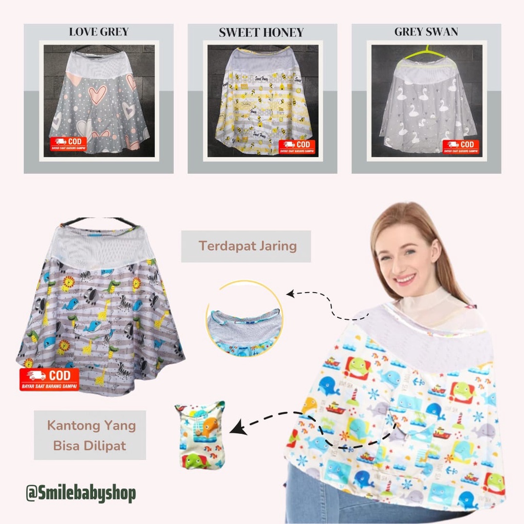 Celemek Menyusui Apron Menyusui  Bayi Melingkar Murah
