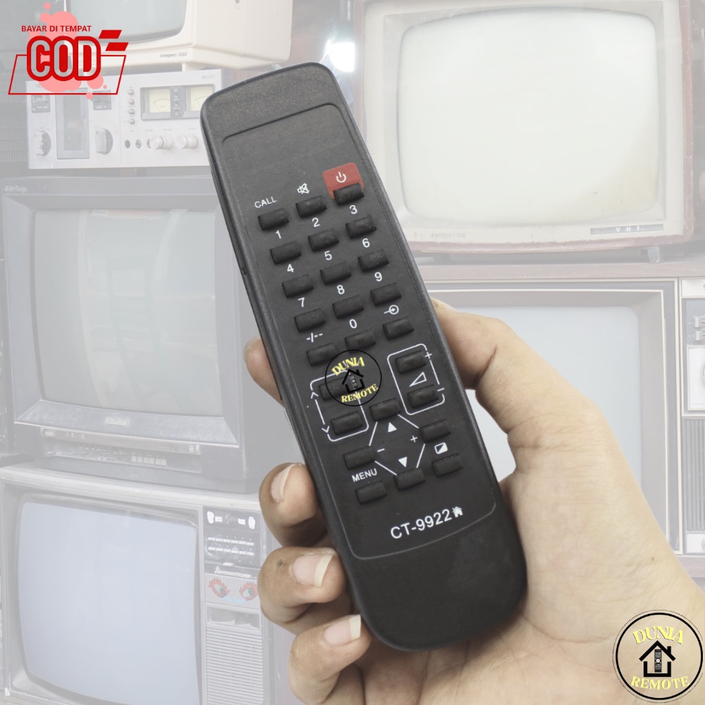 Remot Remote TV TOSHIBA Tabung Bomba 9922 hitam tanpa setting
