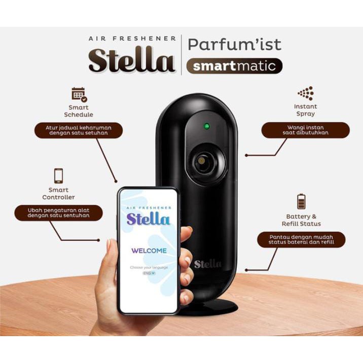 Stella Parfum’ist SMART MATIC Device Set Pengharum Ruangan Otomatis Gratis Refill dan Baterai